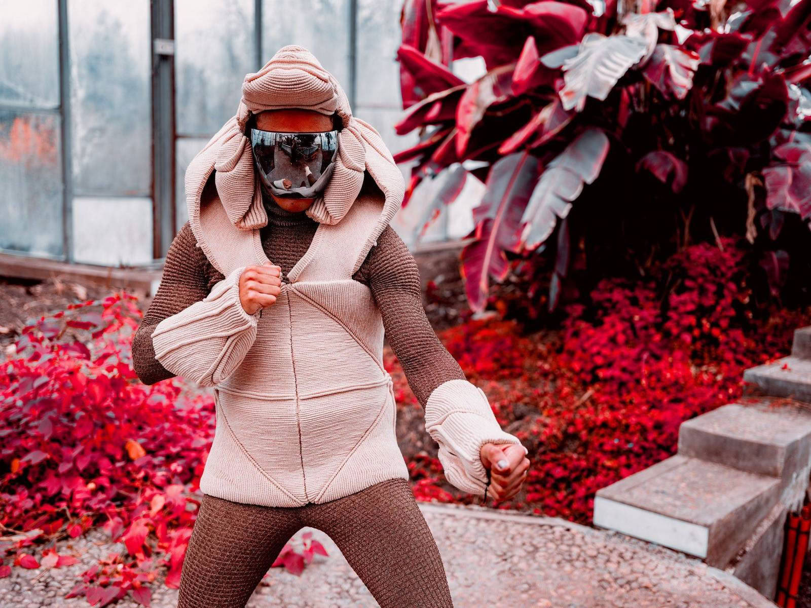 Xavier Brisoux - Textimoov 2024 — For a new collaboration with Xavier Brisoux , Mathieu Drouet chose the equatorial greenhouse at the Jardin des Plantes in Lille, designed by architect Jean-Pierre Secq, as the set…