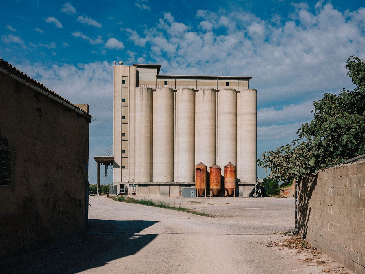 Abandoned silos in the countryside of the town of Valencia, Spain