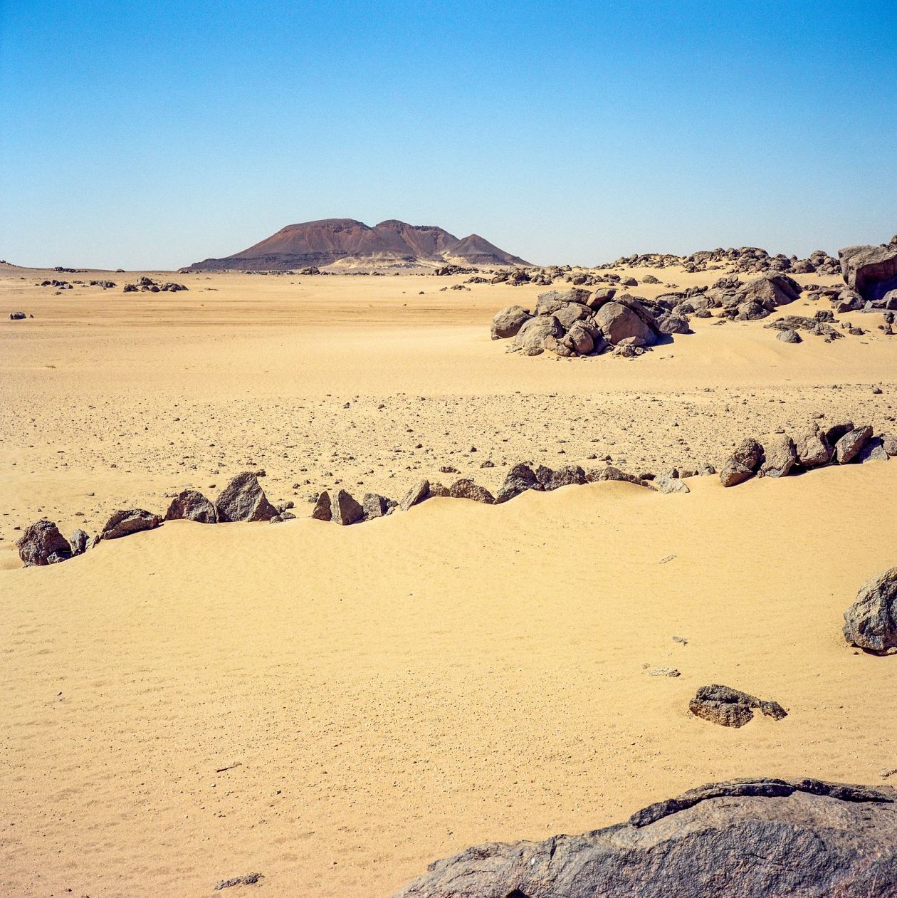 in the middle of the desert rock and sand dune like concept of wild and natural, Nubia, Sudan