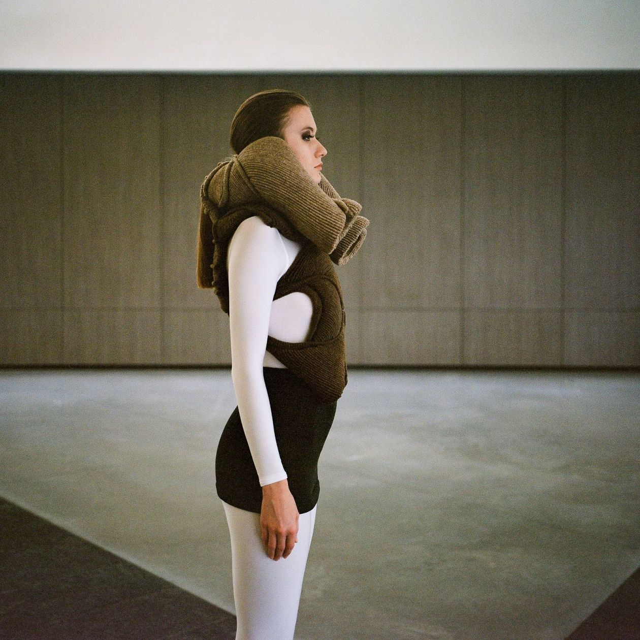 a model wearing a design by Xavier Brisoux